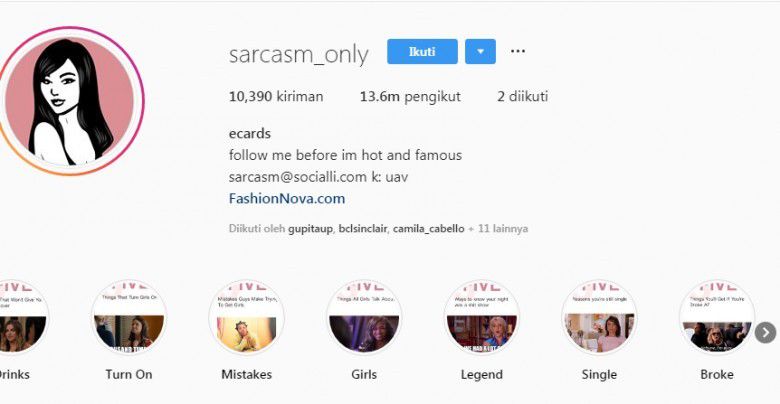 1. Akun Instagram @saracasm_only