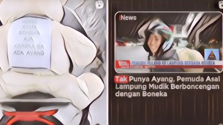 Viral Pria Ini Mudik Bawa Boneka Beruang, Ada Tulisan: Ga Ada Ayang, Mudik Sama Boneka Aja