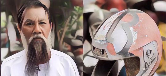 Serem! Pria Ini Koleksi Helm Bekas Kecelakaan