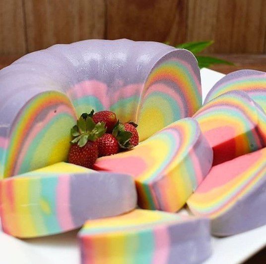 Puding Roti Tawar Pelangi