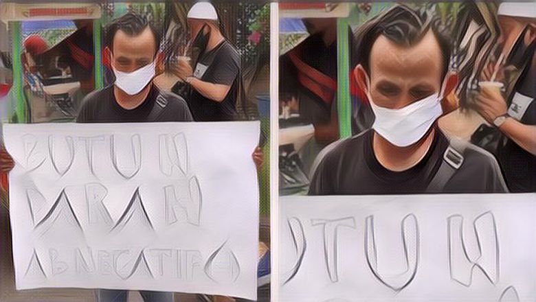 Viral di Facebook, Foto pria menangis demi perjuangan selamatkan istri membutuhkan darah