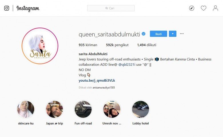 1. Instagram Bunda Sarita