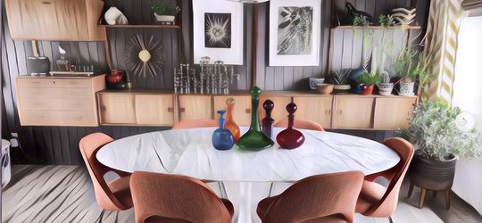 10 Ide Desain Ruang Makan Gaya Mid Century Modern Bernuansa Kayu, Bisa Jadi Ide Home Style Open House Lebaran