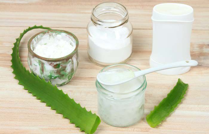 3. Baking soda, castor oil, dan gel lidah buaya