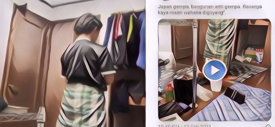 Idaman Banget, Pria Ini Tetap Sholat Walaupun di Tengah Gempa yang Mengerikan