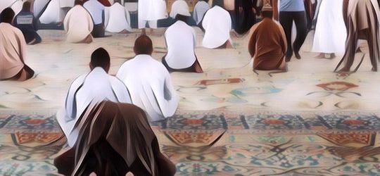 Bener-Bener Gak Abis Pikir! Pria Ini Sholat Pakai Sajadah Virtual Saat di Masjid