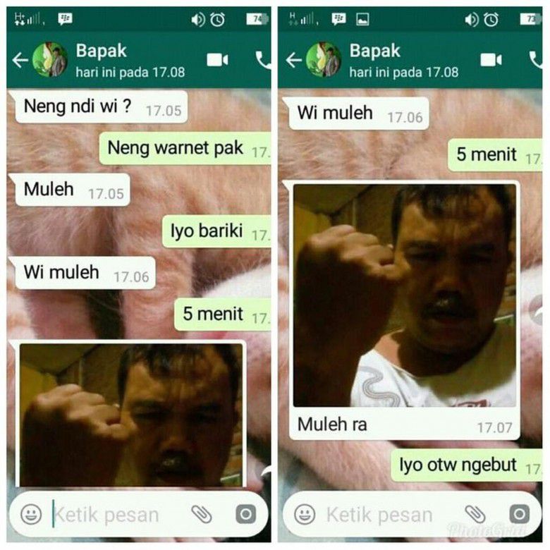 7. Takut nggak kalo bapakmu ngirimin foto begini?