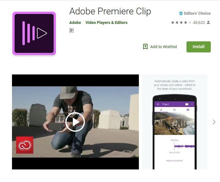 5. Adobe Premiere Clip