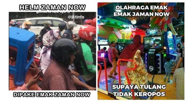 4. Yang penting pakai helm, dan yang penting gerak ya Bu..