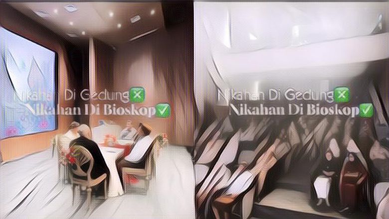 Viral! Pengantin Gelar Resepsi Pernikahan Seperti Di Dalam Bioskop, Dekorasinya Bikin Terpukau