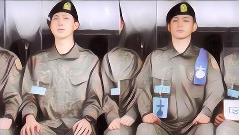 Beredar Foto RM Dan V BTS Pakai Seragam Tentara, Terungkap Ini Arti Ban Biru Yang Bikin Salfok