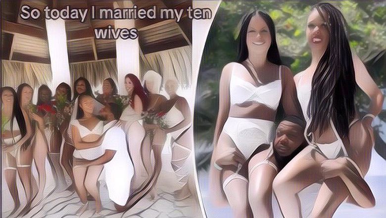 Di Luar Nalar! Tukang Pijat Ini Nikahi 10 Wanita Sekaligus, Gelar Prosesi Pernikahan Di Pantai Pakai Lingerie