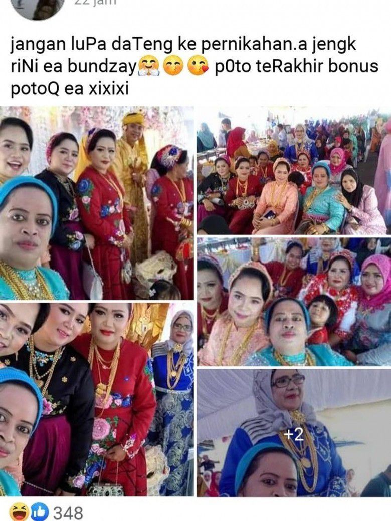 Foto Bareng Emak-Emak di Acara Pakai Emas Lengkap Semua 