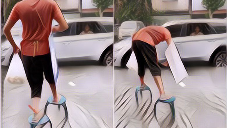 Keren! Pelayan Restoran Ini Punya Ide Tersendiri Saat Layani Pelanggan di Saat Banjir