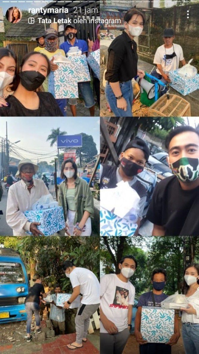 5. Bersama artis lain, Ranty Maria nampak sangat senang karena bisa berbagi di momen spesial ini