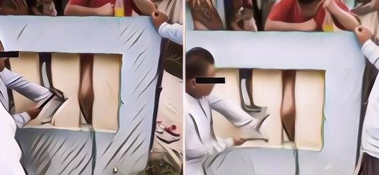 Kasihan Tapi Bikin Ngakak, Kaki Bocah Ini Terjepit di Tembok Pagar Tapi Malah Santai Minum Es