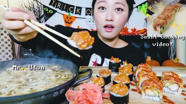 3. Sushi Rolls dan Mie Pedas