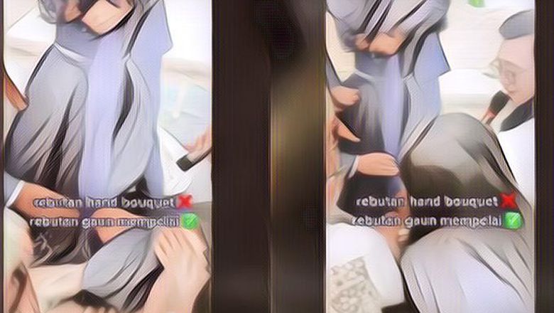 Heboh Momen Lempar Buket Bunga Nikahan, Gaun Pengantin Malah Jadi Korban