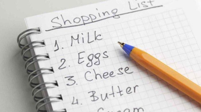 1. Buat Daftar Belanja