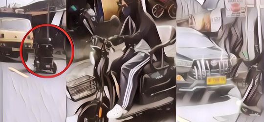 Kocak Abis! Emak-Emak Ini Nekat Menghadang Truk di Jalan Pakai Sepeda Listrik