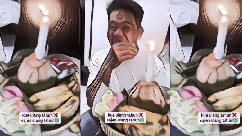 Viral Orang Ulang Tahun Dikasih Kue Bentuk Sesajen, Berasa Makhluk Gaib