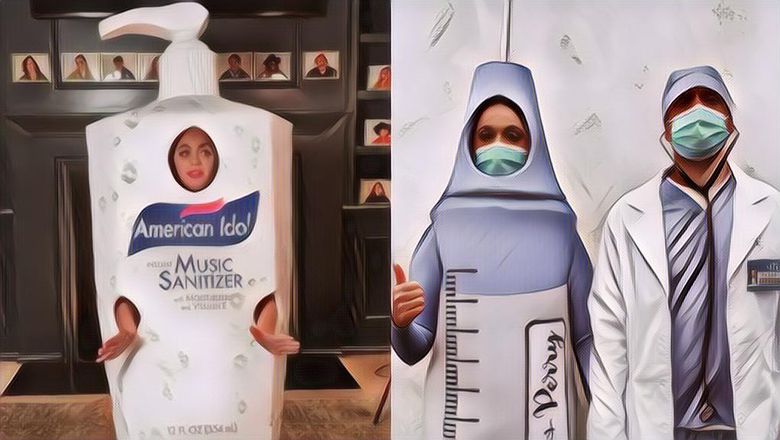 4 Gaya Nyeleneh Katy Perry Selama Pandemi Covid-19, Pakai Kostum Suntikan Sampai Anting dari Alat Tes Antigen Bekas