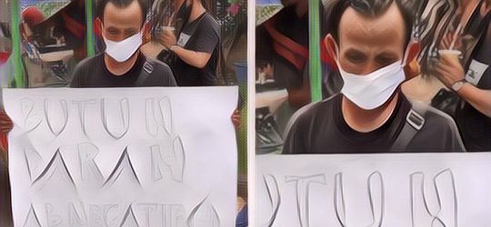 Viral di Facebook, Foto pria menangis demi perjuangan selamatkan istri membutuhkan darah