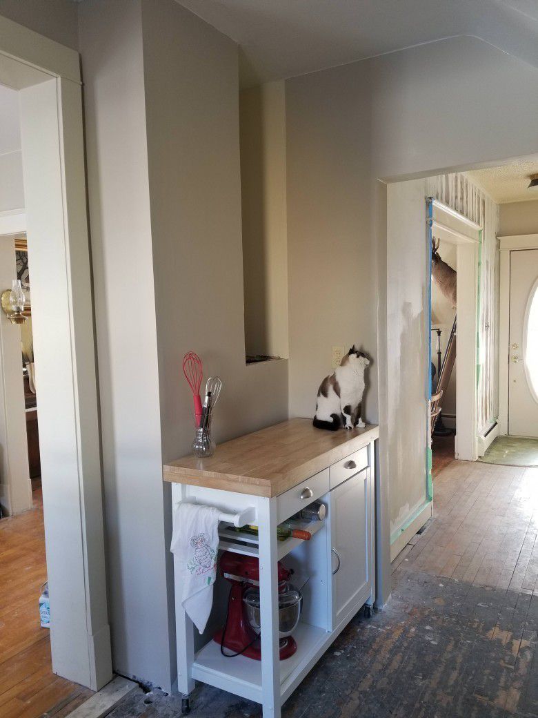 Ia mulai memoles sudut tersebut, bahkan kucing peliharaanya suka tempat baru ini.