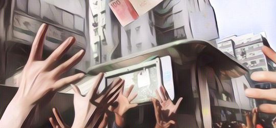 Wow! Ada Uang Jatuh dari Langit Sampai Bikin Warga Berdesakkan, Tuai Perdebatan dari Warganet