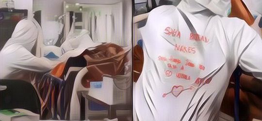 Menyedihkan, Seorang Anak Rela Mendampingi Ibu yang Dirawat di RS dengan Baju Hazmat