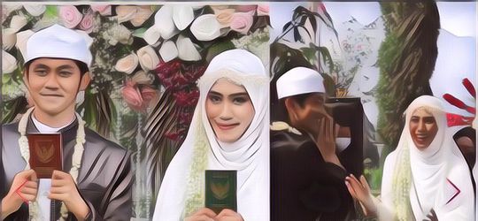 5 Foto Pernikahan Ustadz YouTuber yang Malu-Malu Saat Disuruh Pegangan Tangan, Duh Bikin Para Jomblo Sirik Aja!