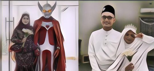 Kocak! Ada Pengantin Pria Pakai Kostum Ultraman di Hari Pernikahannya