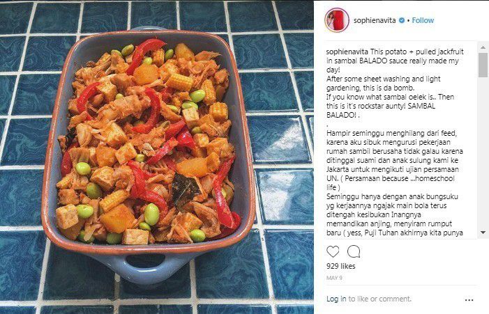 Sambal balado kentang dan nangka muda