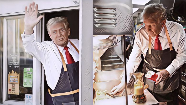 Heboh Donald Trump Jadi Pegawai Drive Thru di McDonald's
