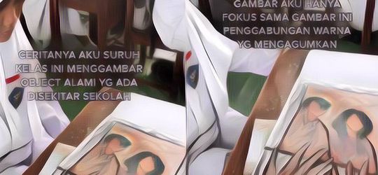 Mahasiswi Ini Jelaskan Soal Lukisan Buatannya, Maknanya Bikin Mewek