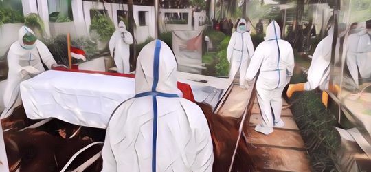 Foto-Foto Pemakaman Rachmawati Soekarnoputri, Peti Mati Dibalut Bendera Merah Putih