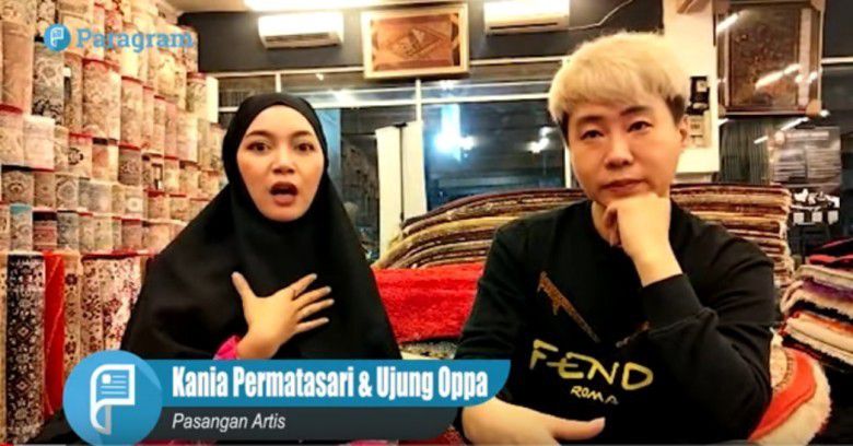 Pasangan Artis Kania Permatasari dan Ujung Oppa