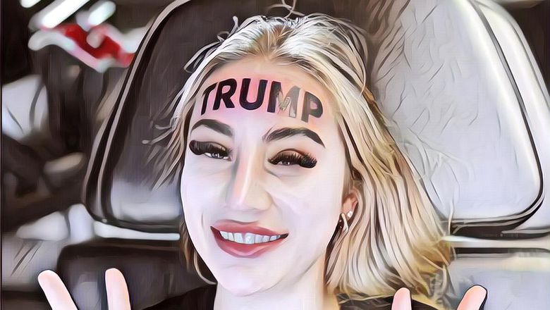 Influencer Wanita Ini Penggemar Berat Donald Trun, Sampai Bikin Tato Nama di Dahinya