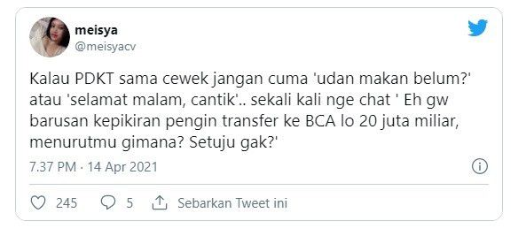 1. Kirim Screenshot Transferan Bank