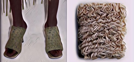 Sepatu Ini Modelnya Mirip Mie Instan, Serasa Pengen Kasih Bumbu