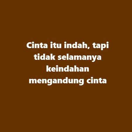 Memang cinta itu indah, tapi...