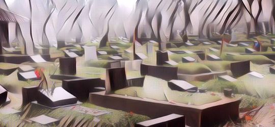 Aksi Bocah Ini Bikin Warganet Terkejut, Asik Bersantai di Kuburan Sambil Main HP