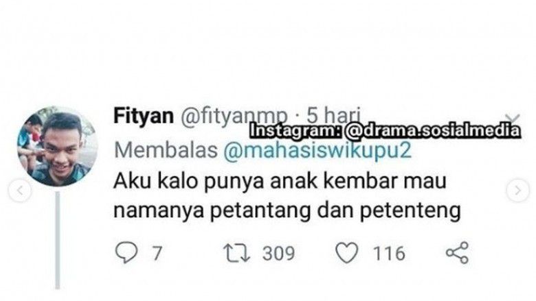Nama anak kembar ala netizen 3