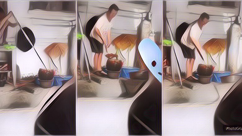 Duh Bikin Gak Nafsu Makan, Pemilik Kedai Ini Ketahuan Pakai Kain Pel Buat Aduk Makanan