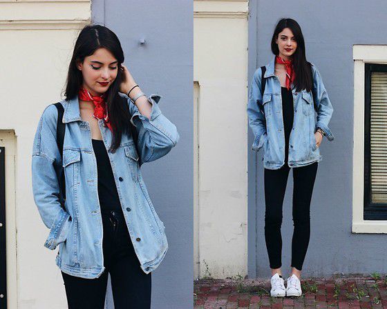 2. Denim Jacket & Long Pants