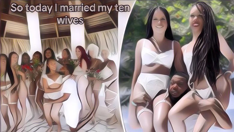 Viral Seorang Pria Nikahi 10 Wanita Sekaligus di Pantai, Prosesinya Pakai Lingerie