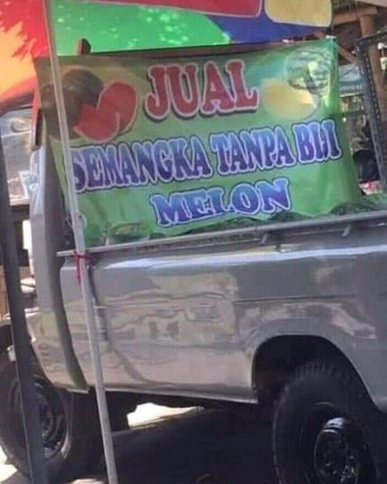 7. Ya, bener juga sih kalo semangka itu tanpa biji melon