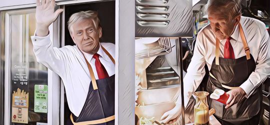 Heboh Donald Trump Jadi Pegawai Drive Thru di McDonald's