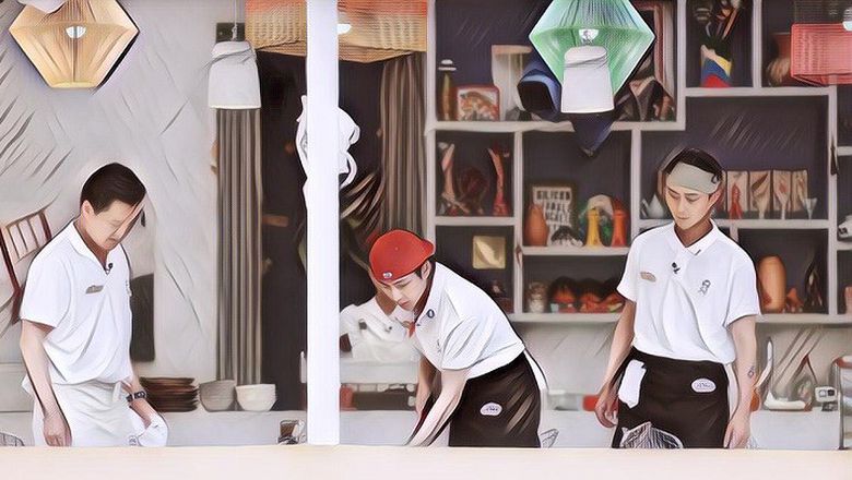 Beda 180 Derajat! Ini 6 Aksi V BTS Jualan Jajanan Korea Di Jinny's Kitchen, Ikut Cuci Piring Sampai Potong Sayur