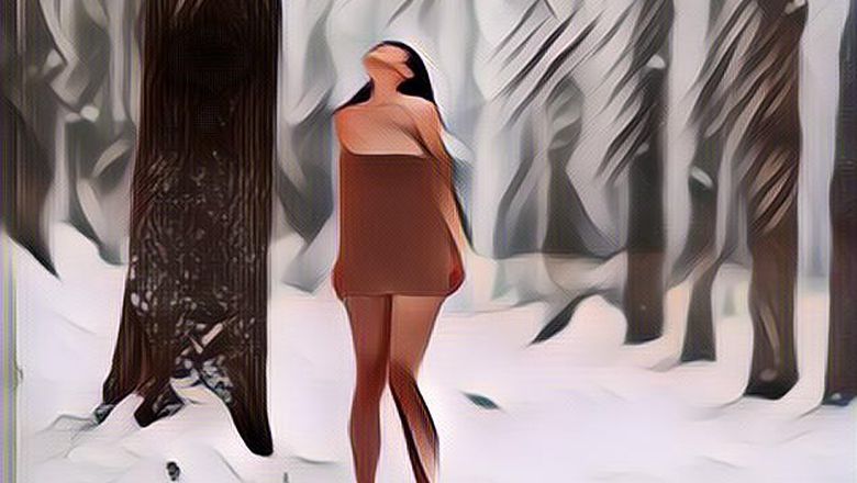 Dikira Manekin! Potret Model Telanjang Di Tengah Salju Yang Viral Ternyata Asli, Gini Faktanya